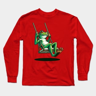 Frog On Swing Long Sleeve T-Shirt